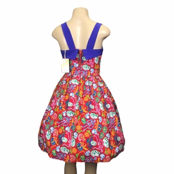 1950’s Style dia los muertos Skull Dress - Picture 3 of 8